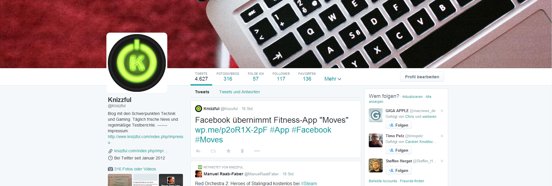 Neues Twitter Profil – Zeit für ein Impressum